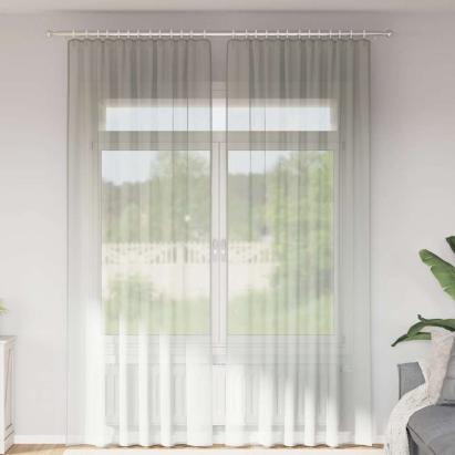 Perdele voal cu bucle 2 buc Gri deschis 140x260 cm GartenMobel Dekor