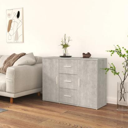 Servantă, gri beton, 91x29,5x65 cm, lemn prelucrat GartenMobel Dekor