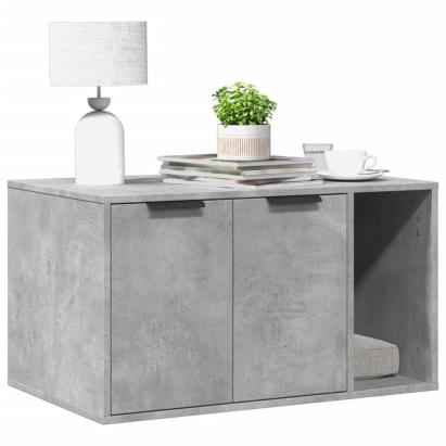 Cutie litieră pisici gri beton 80x50x45 cm lemn prelucrat GartenMobel Dekor