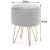 Taburet, rotund, cu spatiu depozitare, catifea, verde, max 90 kg, 35x35x45 cm, Lilli GartenVIP DiyLine
