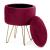 Taburet, rotund, cu spatiu depozitare, catifea, rosu, max 90 kg, 35x35x45 cm, Lili GartenVIP DiyLine