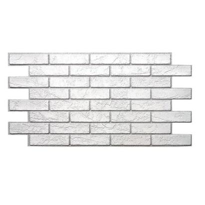 Panou decorativ, PVC, model caramida 3D, alb cenusiu, 96x48.5 cm GartenVIP DiyLine