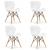 Set 4 scaune stil scandinav,  Artool, Lago, piele ecologica, lemn, alb, 47x38x73 cm GartenVIP DiyLine