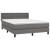 Pat box spring cu saltea, gri, 140x190 cm, piele ecologică GartenMobel Dekor