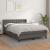 Pat box spring cu saltea, gri, 140x190 cm, piele ecologică GartenMobel Dekor