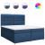Pat box spring cu saltea, albastru, 200x200 cm, textil GartenMobel Dekor