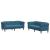 Set canapea 2 piese, albastru, catifea GartenMobel Dekor