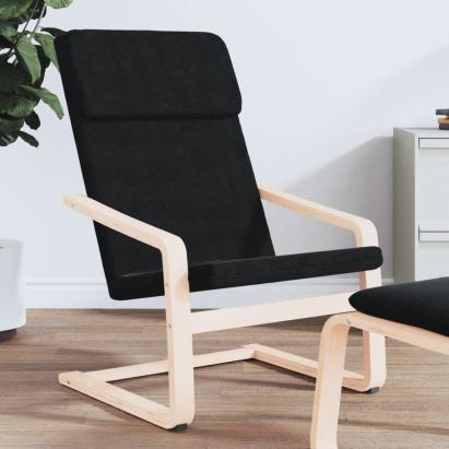 Scaun de relaxare din material negru GartenMobel Dekor