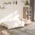 Canapea extensibilă cu 2 locuri, 2 perne, crem, textil GartenMobel Dekor