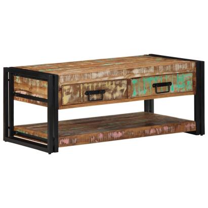 Masuta de cafea multicolora 90x50x38 cm lemn masiv recuperat GartenMobel Dekor
