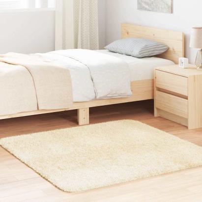 Covor shaggy crem 120x120 cm poliester GartenMobel Dekor