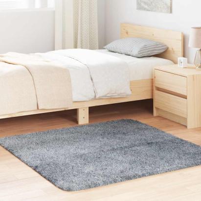 Covor shaggy cu grămadă înaltă gri argintiu 120x120cm poliester GartenMobel Dekor