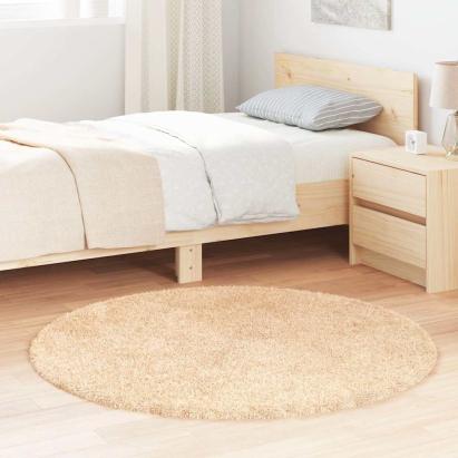 Covor Shaggy Bej 120x120 cm Poliester GartenMobel Dekor