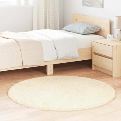 Covor shaggy crem 120x120 cm poliester GartenMobel Dekor
