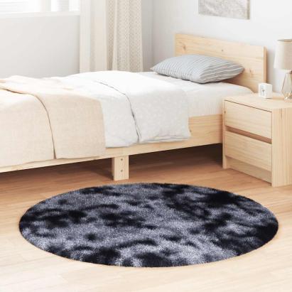 Covor Shaggy cu grădini înalte, gri închis 120x120 cm poliester GartenMobel Dekor