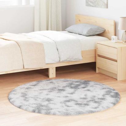 Covor Shaggy cu grădini înalte gri deschis 120x120 cm poliester GartenMobel Dekor