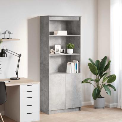 Dulap înalt, gri beton, 70x35x180 cm, lemn prelucrat GartenMobel Dekor