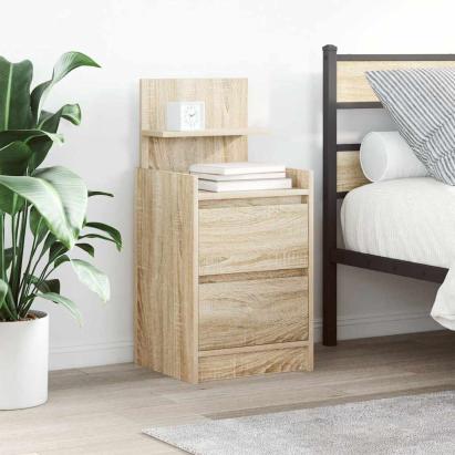 Noptiera cu 2 sertare Stejar Sonoma 38x34x80 cm GartenMobel Dekor