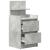 Noptiera cu 2 sertare gri beton 38x34x80 cm GartenMobel Dekor