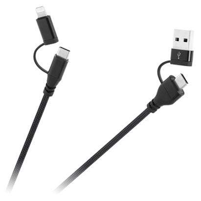 CABLU USB A/C - USB C/LIGHTNING (2+2) 1M EuroGoods Quality