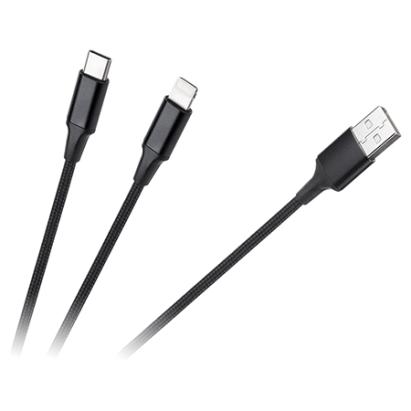 CABLU USB A - USB C/LIGHTNING (2+1) 1M EuroGoods Quality