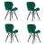 Set 4 scaune stil scandinav, Artool, Lago Velvet, catifea, lemn, verde si negru, 47x36x73.5 cm GartenVIP DiyLine