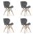 Set 4 scaune stil scandinav, Artool, Lago Velvet, catifea, lemn, gri, 47x36x73.5 cm GartenVIP DiyLine