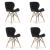 Set 4 scaune stil scandinav, Artool, Lago, catifea, lemn, negru, 48x43x74 cm GartenVIP DiyLine