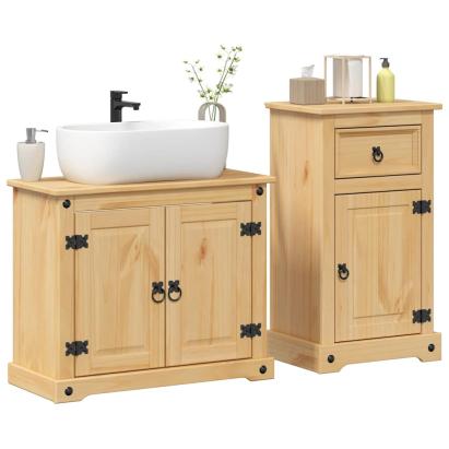 Set mobilier de baie „Corona”, 2 piese, lemn masiv de pin GartenMobel Dekor