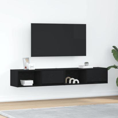 Dulapuri TV 2 buc Stejar negru 80x31x25,5 cm Lemn prelucrat GartenMobel Dekor