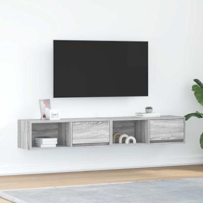 Dulapuri TV 2 buc Gri Sonoma 80x31x25,5 cm Lemn prelucrat GartenMobel Dekor