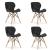 Set 4 scaune stil scandinav, Artool, Lago, piele ecologica, lemn, negru, 47x38x73 cm GartenVIP DiyLine
