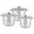 Set de oale din oțel inoxidabil cu capace din sticlă 7/9/11 litri Handy KitchenServ