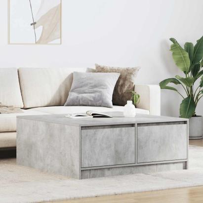 Masuta de cafea cu sertare Gri beton 100x100x40 cm GartenMobel Dekor