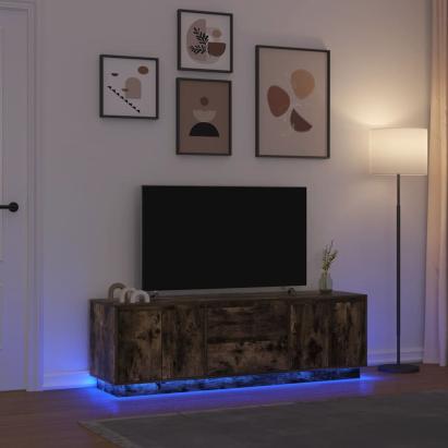 Dulap TV cu lumini LED Stejar afumat 160,5x41x50 cm GartenMobel Dekor