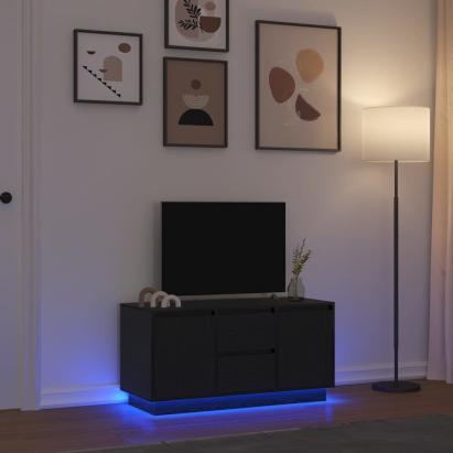 Dulap TV cu lumini LED Stejar negru 100x41x50 cm GartenMobel Dekor