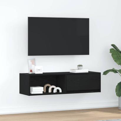 Dulap TV Stejar negru 100x31x25,5 cm Lemn prelucrat GartenMobel Dekor