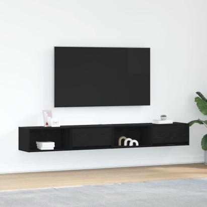 Dulapuri TV 2 buc Stejar negru 100x31x25,5 cm Lemn prelucrat GartenMobel Dekor