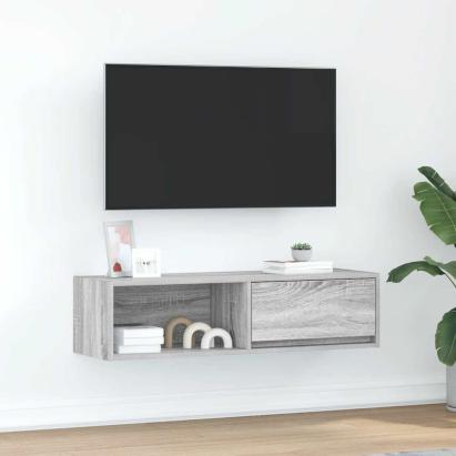 Dulap TV Gri Sonoma 100x31x25,5 cm lemn prelucrat GartenMobel Dekor