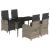 Set mobilier de grădină cu perne, 5 piese, gri, poliratan GartenMobel Dekor