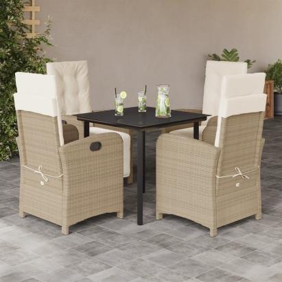Set mobilier de grădină cu perne, 5 piese, bej, poliratan GartenMobel Dekor