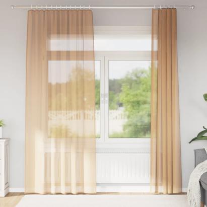Perdele Voile cu Bucle 2 buc Nisip 140x225 cm GartenMobel Dekor