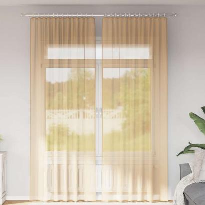 Perdele Voile cu Bucle 2 buc Nisip 140x260 cm GartenMobel Dekor