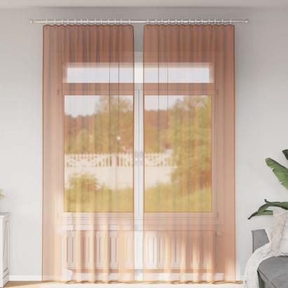 Perdele Voile cu Bucle 2 buc Terracota 140x260 cm GartenMobel Dekor