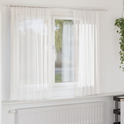 Perdele Voile cu Bucle 2 buc Alb 140x175 cm GartenMobel Dekor