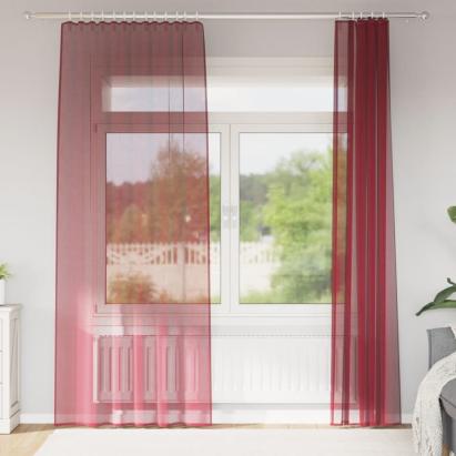 Perdele Voile cu Bucle 2 buc Roșu Vin 140x245 cm GartenMobel Dekor