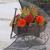 Vas de flori tip butoi, cu carucior, 41.5x29x19 cm, Strend Pro GartenVIP DiyLine