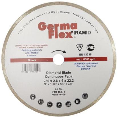 Disc diamantat, placi ceramice, taiere umeda, 230 mm/22.2 mm GartenVIP DiyLine