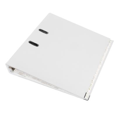 Biblioraft plastifiat, a4, latime cotor 5 cm, bordura metalica, diverse culori culoare alb MultiMark GlobalProd