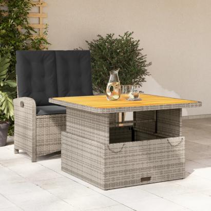 Set mobilier de grădină cu perne, 2 piese, gri, poliratan GartenMobel Dekor